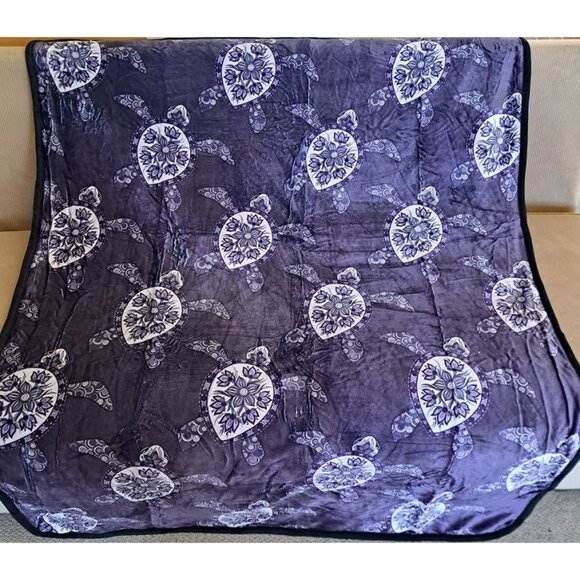 Unbranded Other - New Blue Sea Turtle Plush Fleece Throw Gift Blanket Sherpa Turtles Ocean Life